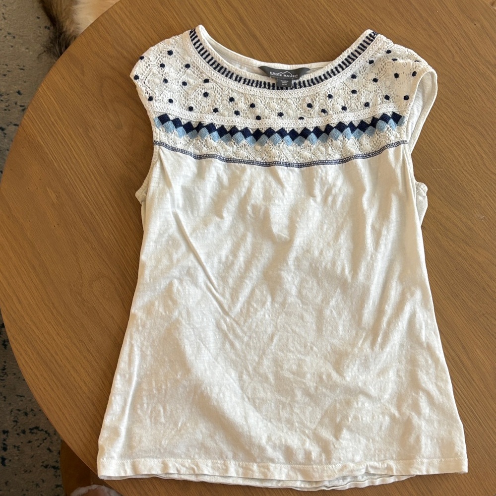 Eddie Bauer women’s White and Navy Tank Top